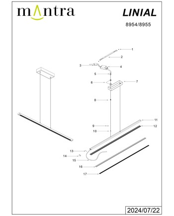 LINEAL * LÁMPARA LED 38W - PINTURA ORO